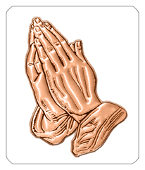 232 DF35 516 WT CP Praying Hands White Copper